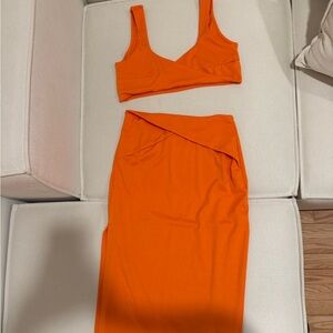 Orange Women's Skirt Set